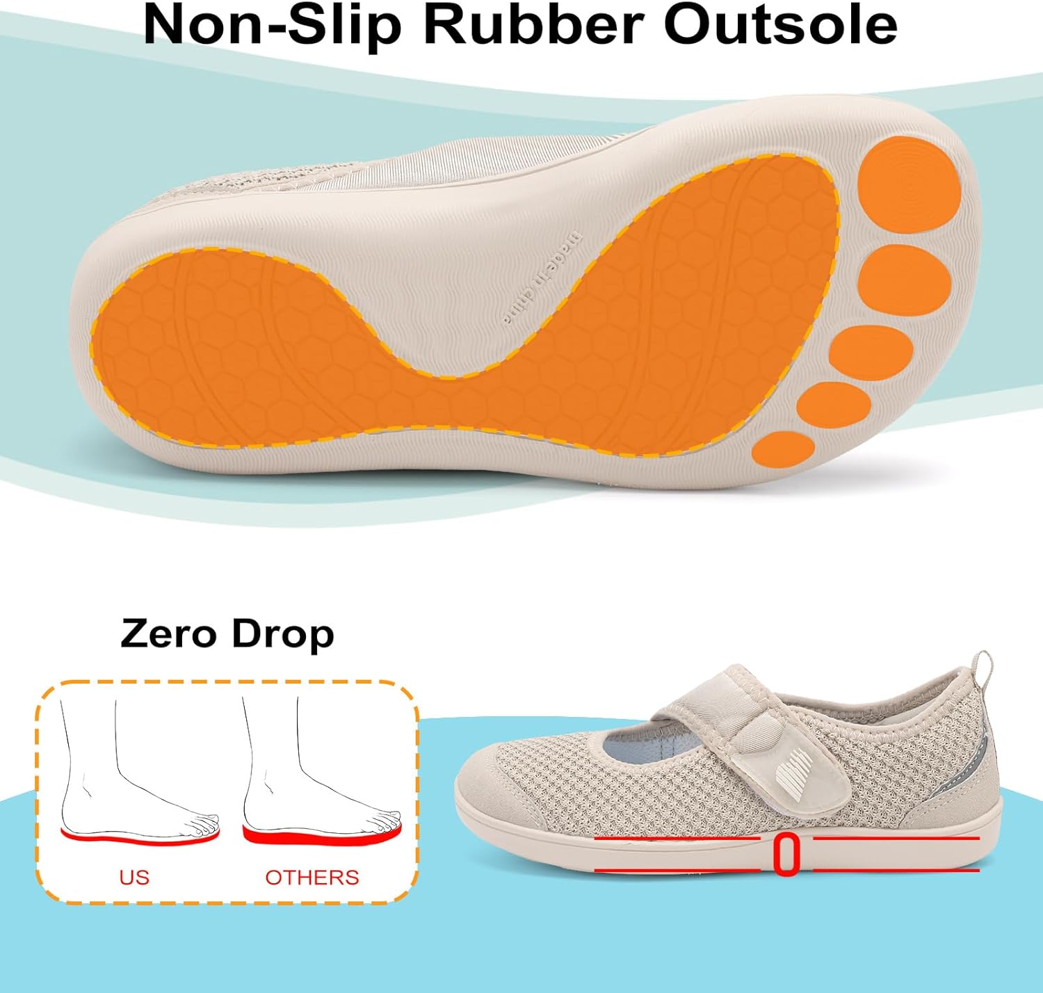 BARERUN Womens Barefoot Walking Shoes Adjustable Wide Diabetic Shoes Breathable Zero Drop Sneakers for Wide Width Arthritis Edema Feet Nursing Shoe Indoor Outdoor - Image 6