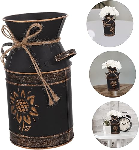 Miniatura 8 de Cabilock Florero de estilo francés, 2 unidades, decoración para Salas de Casa, jarrón de flores secas, jarrón de metal, jarrón de hierba, jarrón