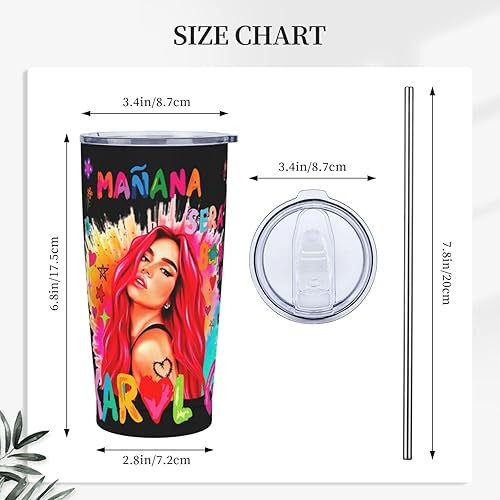 Miniatura 2 de Karol Singer G - Juego de vasos aislados de acero inoxidable de 20 onzas con tapa, taza de viaje con cepillo de limpieza para bebidas frías y