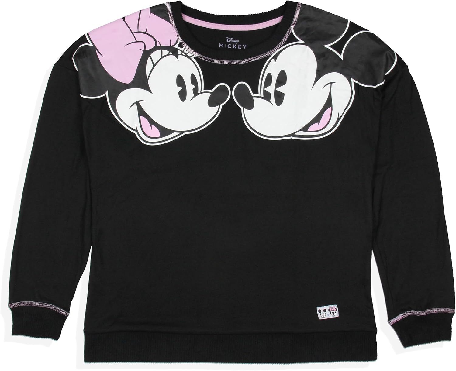 Disney Women's Minnie and Mickey Face to Face Long Sleeve Adult Lounge Pajama Top - Image 2
