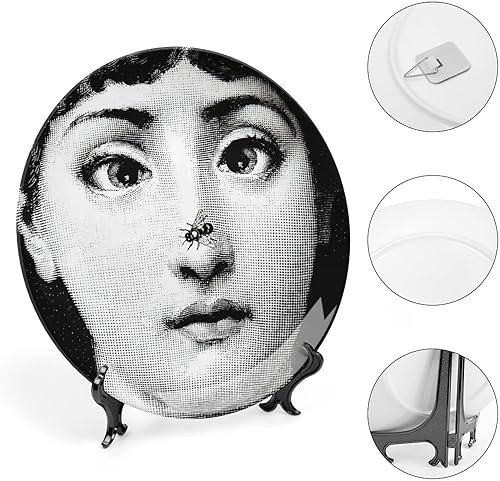 Miniatura 4 de Lina Cavalieri Plato decorativo Fornase para maquillaje de cara, para colgar en la pared, incluye soporte y gancho de resorte especial, estilo 7.6