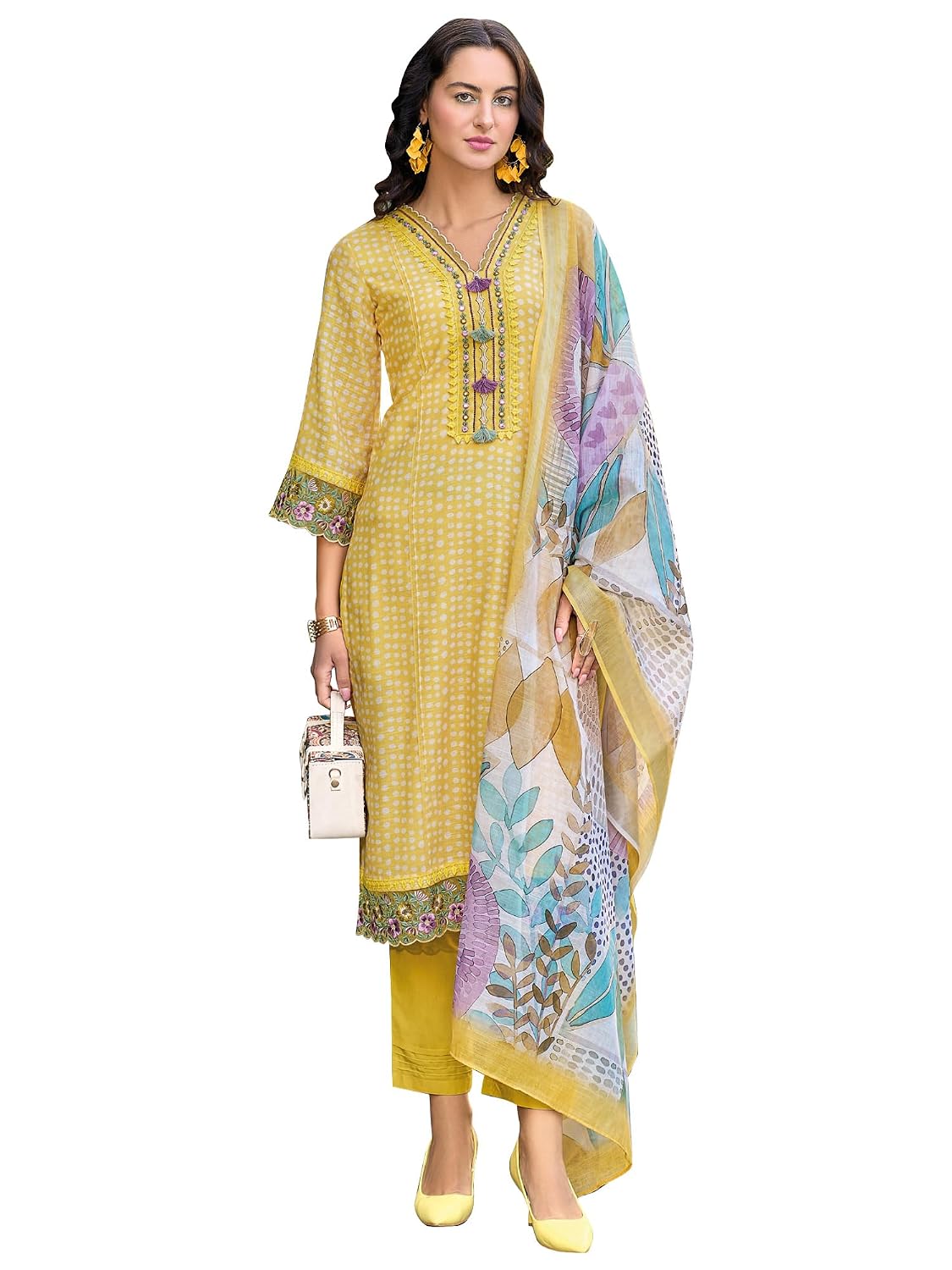 INDO ERA Women's Straight Linen Floral Embroidered Kurta Pant with Dupatta Set (IEOUT9905) - Review, Price and Buying Guide