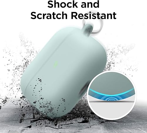 Miniatura 3 de elago Funda de silicona líquida compatible con AirPods Pro, llavero incluido, protección de triple capa, diseño de protección, soporta carga