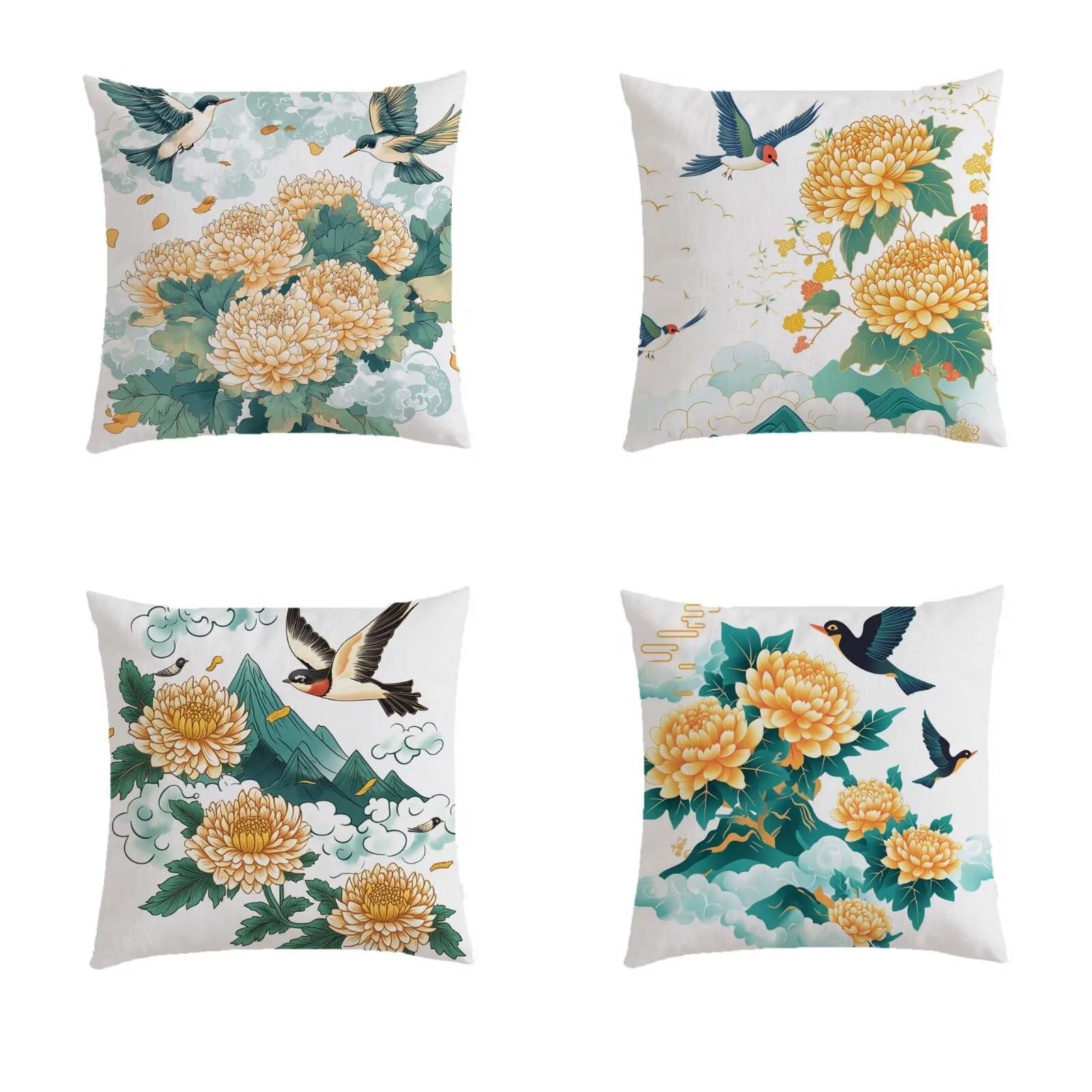 Housse de coussin extérieur imperméable 45x45 anti-tache lot de 4