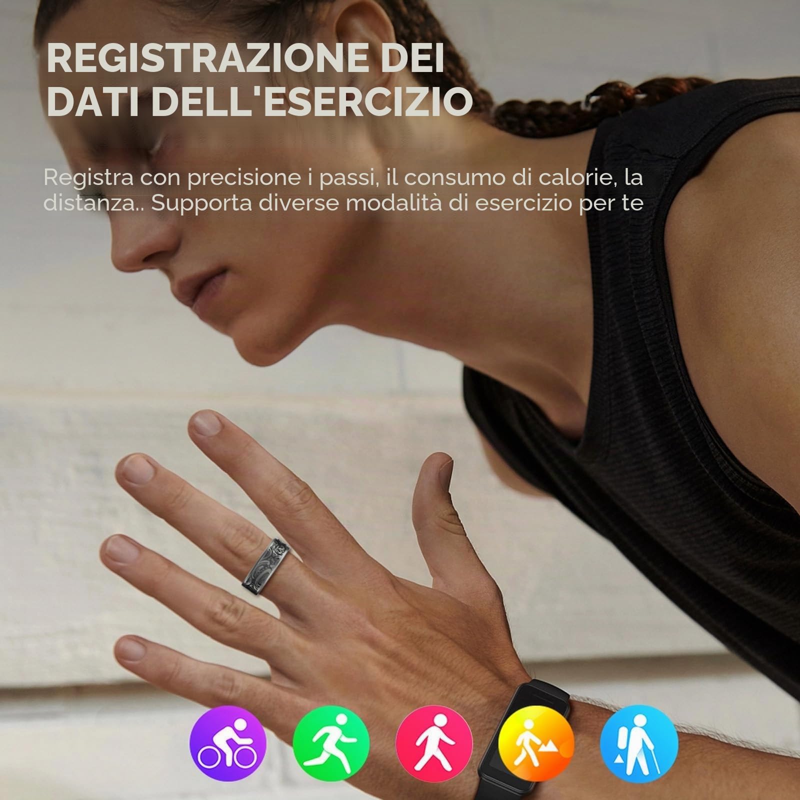 findtime Anello intelligente con cardiofrequenzimetro, anello per il sonno, fitness tracker per la pressione sanguigna, ossigeno nel sangue, contacalorie, contapassi, impermeabile, stile retrò,