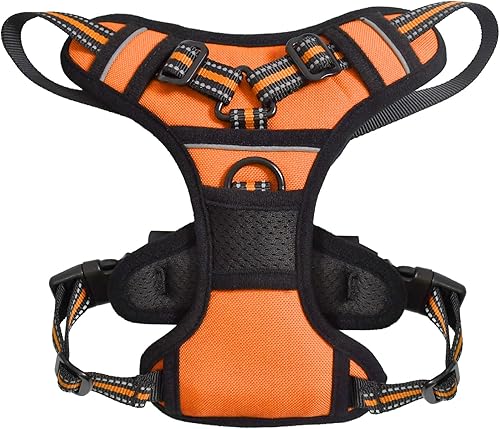 Miniatura 44 de Arnés acolchado reflectante para perro, ligero antidesgarros, arnés ajustable para mascotas al aire libre para perros pequeños, medianos y grandes