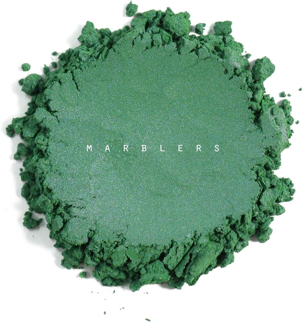 MARBLERS Green Mica Powder [Pine Green] 10oz (280g) | Cosmetic Grade | Epoxy Resin Pigment | Dye | Non-Toxic, Vegan, Cruelty-Free | Lip Gloss, Nails, Body Butter | Bath Bomb, Candle & Soap Making