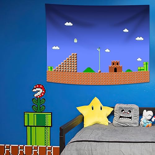 Miniatura 5 de Pounchi Tapiz Pixel Gaming (51 x 59 pulgadas con kit de ganchos), tapiz para colgar en la pared para dormitorio, sala de estar, dormitorio, para