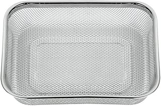 Del - Scolapasta Rettangolare - Scolatutto di Acciaio Inossidabile - Colino Microforato - 30 x 23 cm