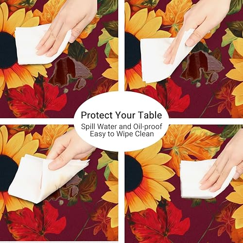 Vista 104 de cfpolar Mantel redondo ajustable de verano, hojas de palma tropical, borde elástico, mantel redondo lavable para uso en interiores y exteriores, se