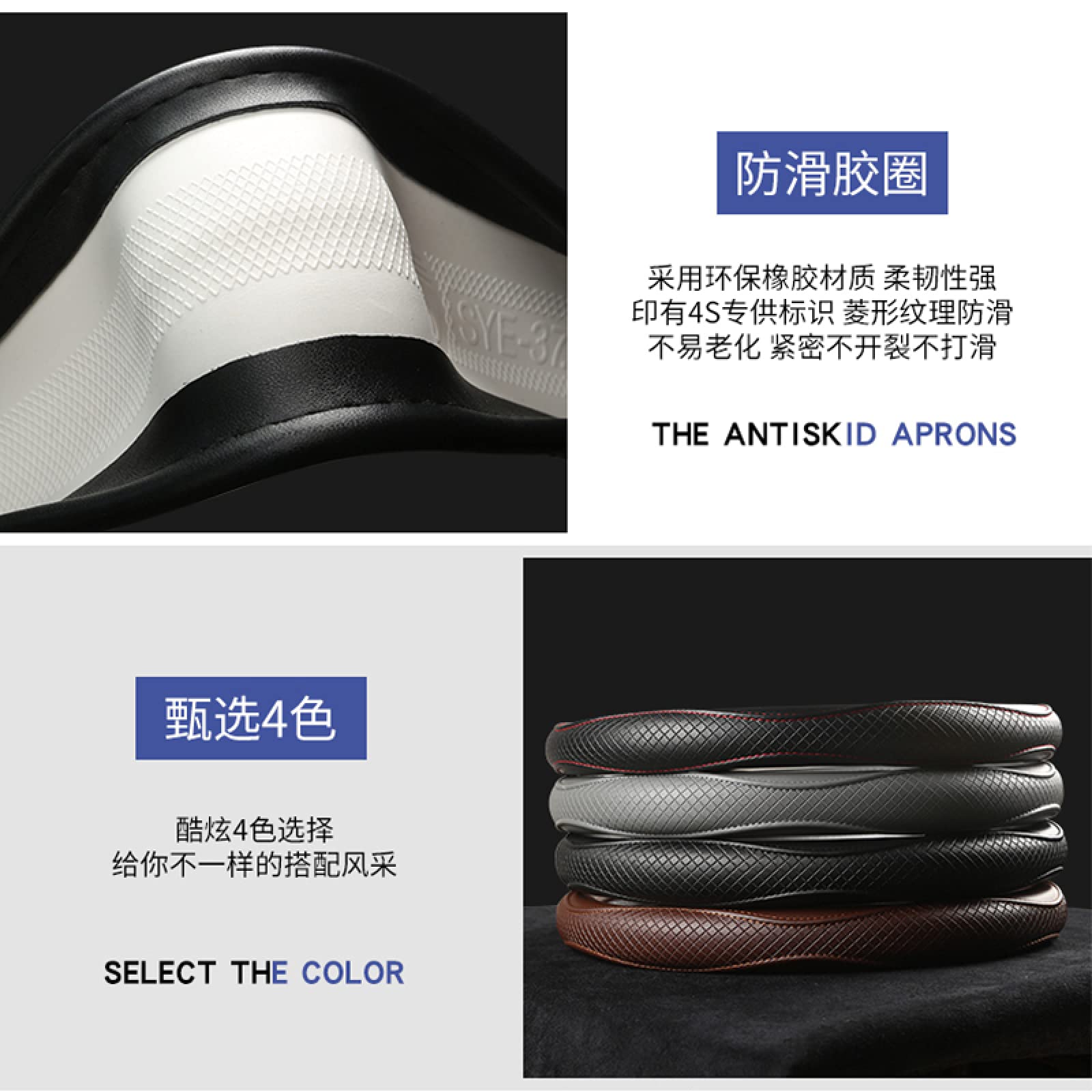 Black PU Artificial Leather Hand-stitched Car Steering Wheel Cover for Honda Civ