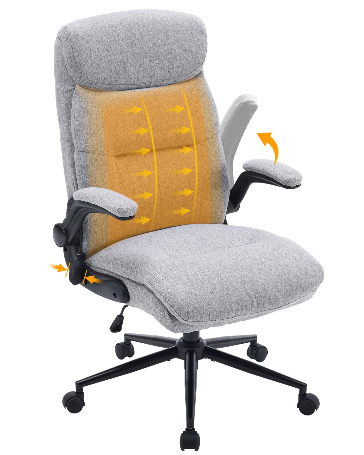 Karl home Office Desk Chair, Ergonomic High Back Executive Chairs (Grey)