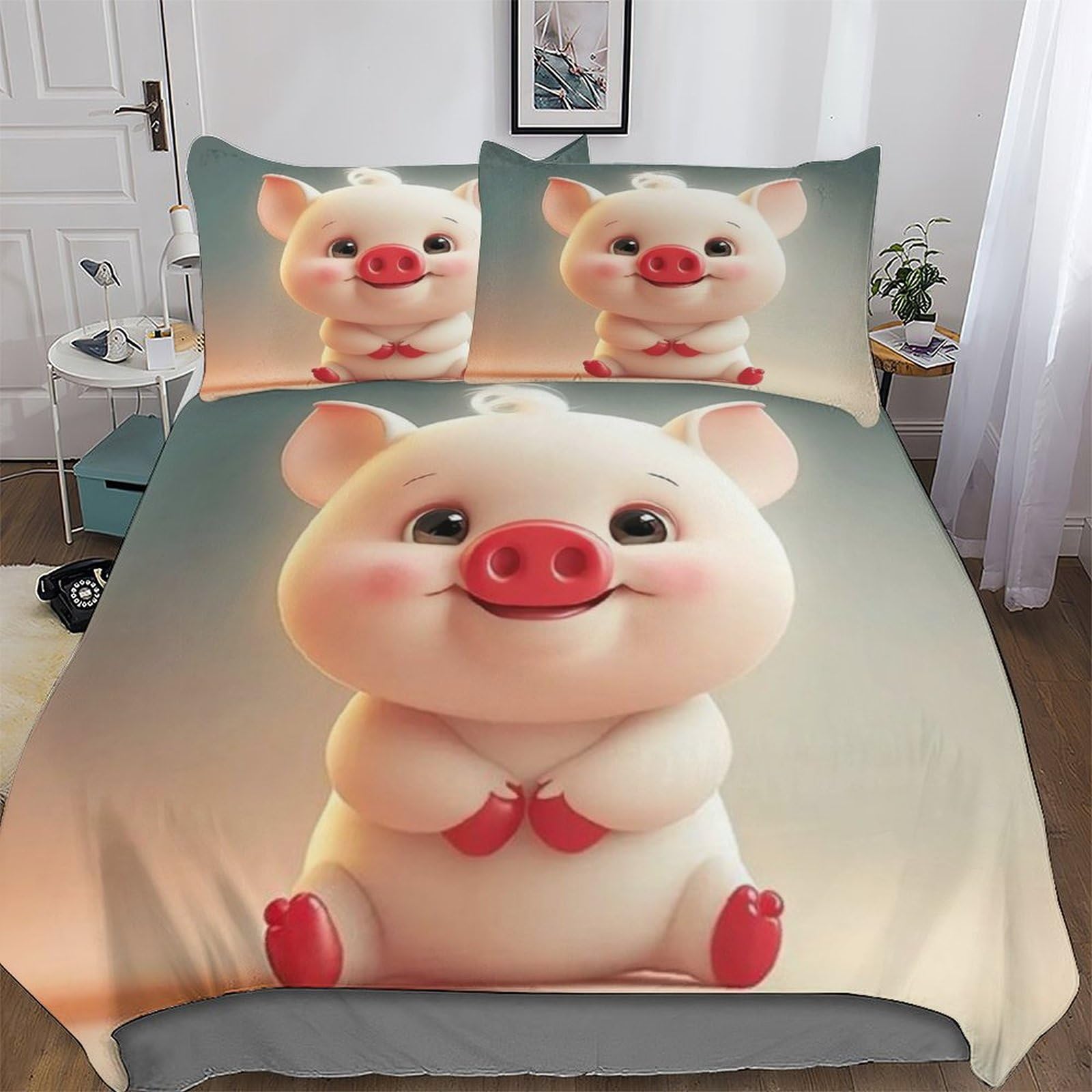 Parure de lit cochon mignon microfibre pour en finir avec les draps rêches