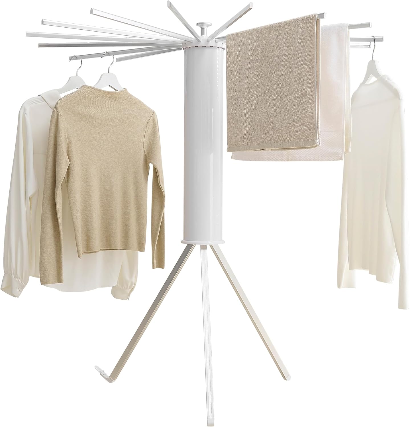 Clothes Drying Rack Tripod Aluminum-16rods,Portable Foldable Drying Rack,Drying Rack Clothing for Laundry Bedroom Household