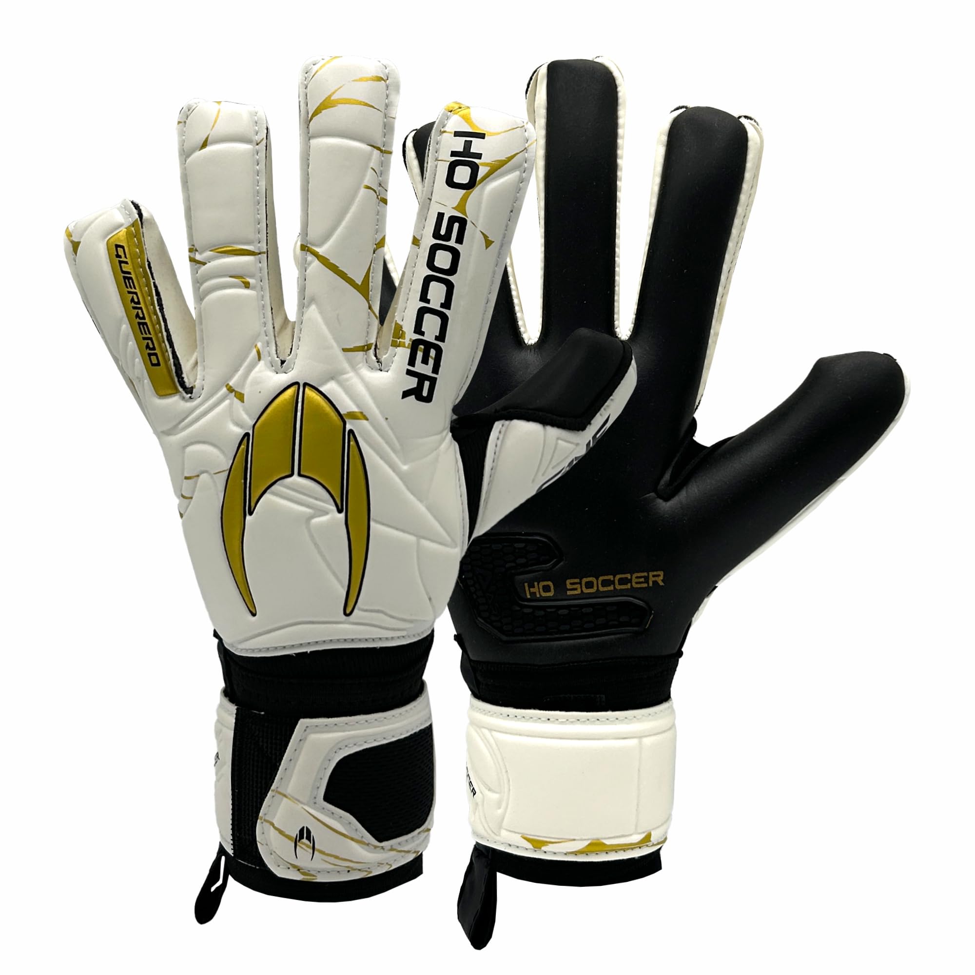 HO Soccer Guerrero One NG Golden Team, Guantes Portero, Unisex Niño, Blanco/Dorado, 6