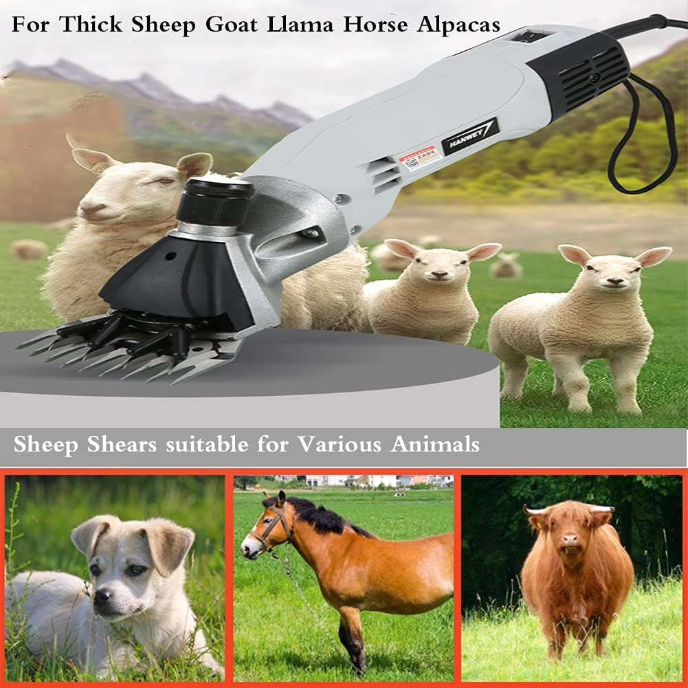 TOPCHANCES Sheep Shears,900W Electric Professional Sheep Clippers,6 Speed Goat Shears with 9 Teeth Blade for Thick Sheep Goat Llama Horse Alpacas