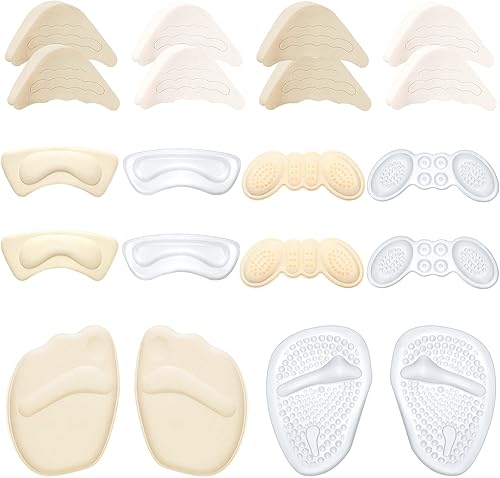 Miniatura 1 de 12 pares de almohadillas de talón alto para relleno de zapatos, insertos de relleno de dedos ajustables, plantillas frontales, empuñaduras de talón