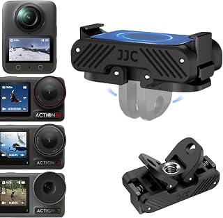 JJC Magnetic Quick Release Adapter for DJI OSMO Nano 360 Action 5 pro 4 3, Replace OEM Quick Release Mount, with Folding Claws & 1/4 Screw Hole, Heavy Duty Nylon Extension Adapter Base Bracket