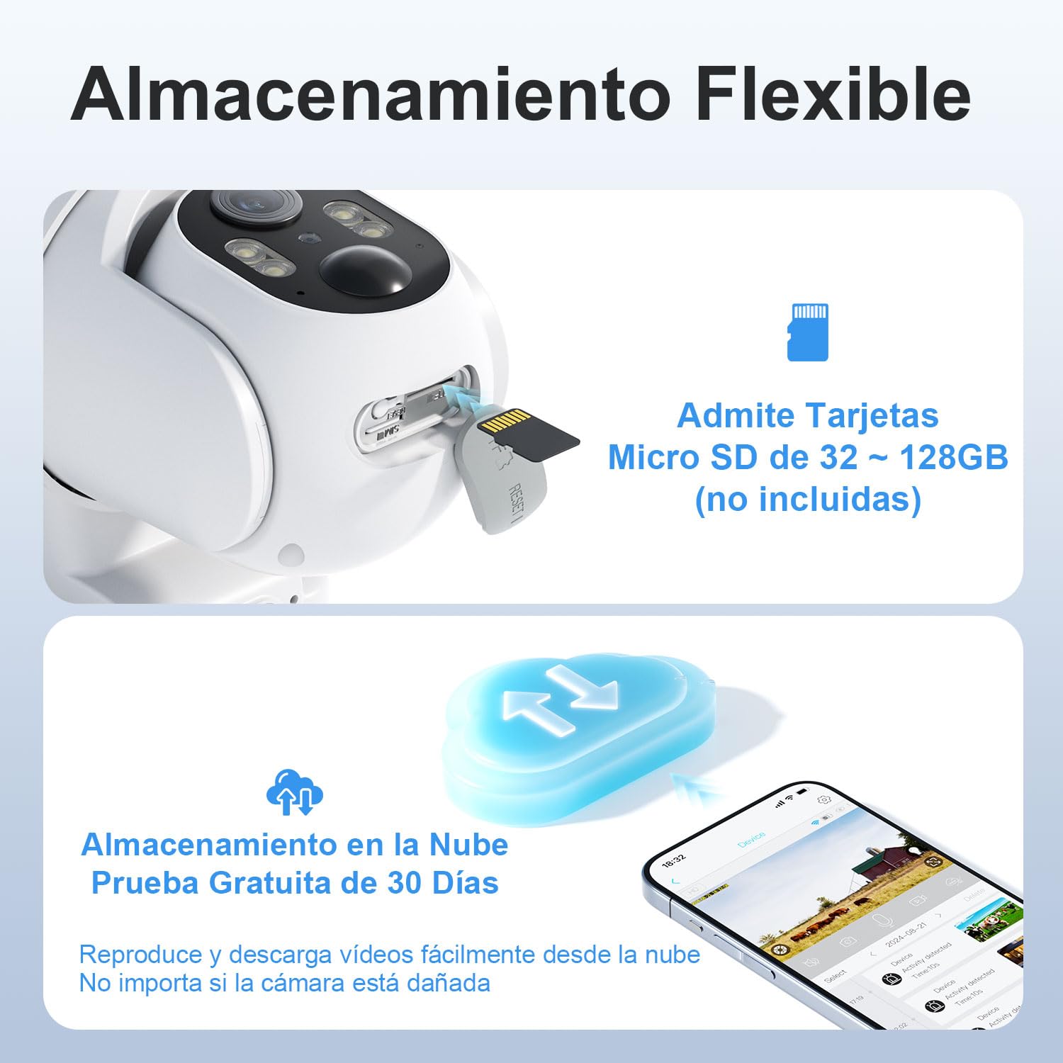 HOSAFE.COM 4G LTE Camara Vigilancia Exterior Solar Sin WiFi, Camara de Vigilancia Exterior con Tarjeta SIM, Versión Nocturna en Color 2K, 360 Live View, Detección de Movimiento, Audio Bidireccional