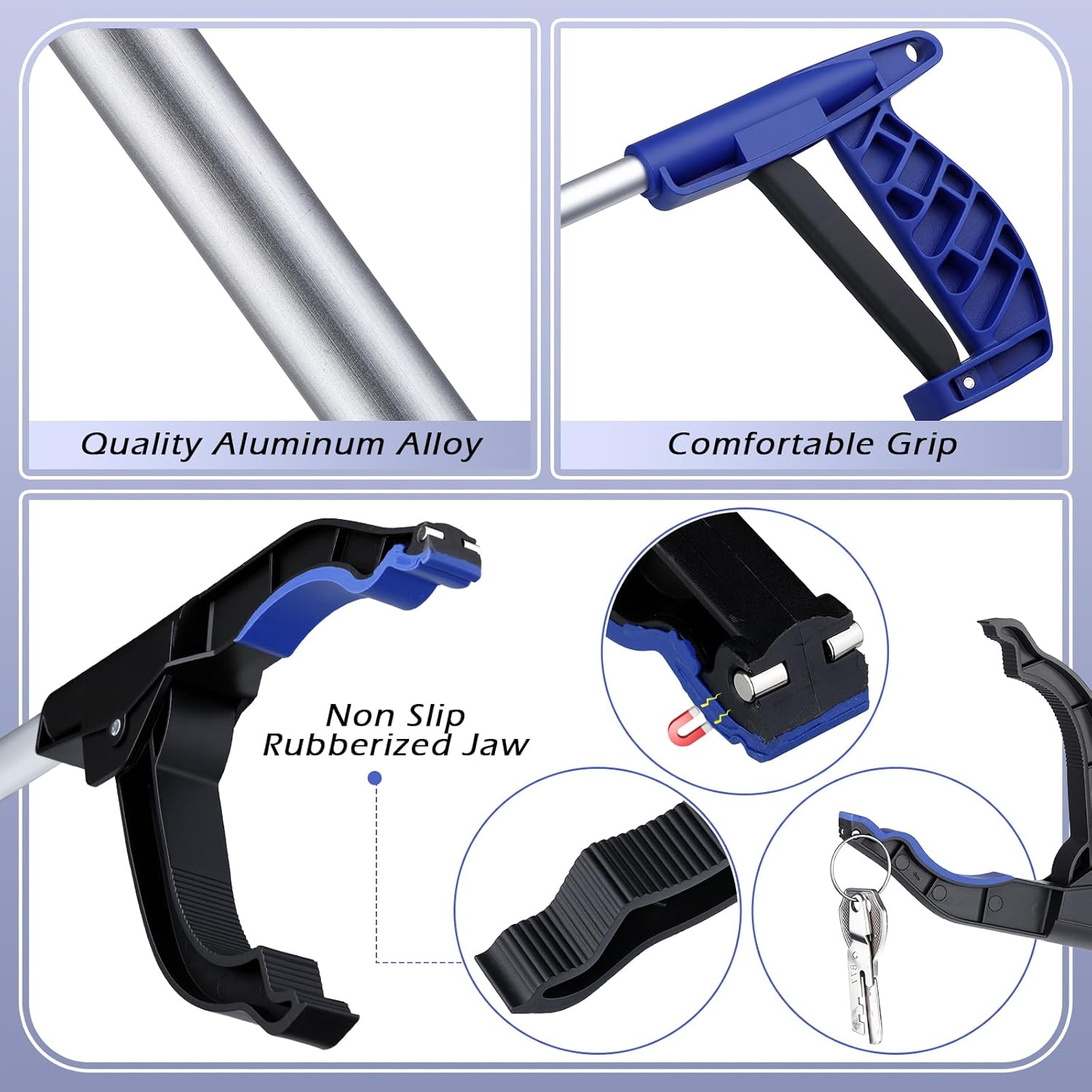 Sabary 20 Pcs Grabber Reacher Trash Pickers Bulk Back to School Tool 30'' Blue Long Upper Litter Heavy Duty Handy Mobility Aids Pick up Lightweight Nonslip Claw Elderly Mother Arm Extension Stick image 3 of 7 B0F6YKDPQW