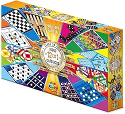 Jogo de Tabuleiro 12 Jogos em 1 Clube do Jogo, GGB Plast, Multicor, 1047