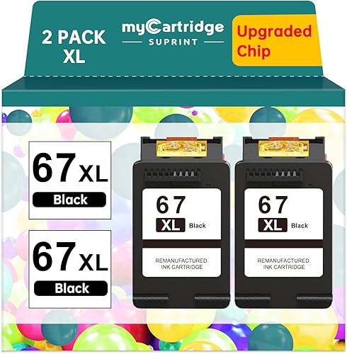 67XL Cartucho de tinta negro para HP Ink 67 Reemplazo HP 67 Cartucho de tinta negro HP67 HP67XL Envy 6055e 6000 6455e 6400 6458e DeskJet 2755e 2700