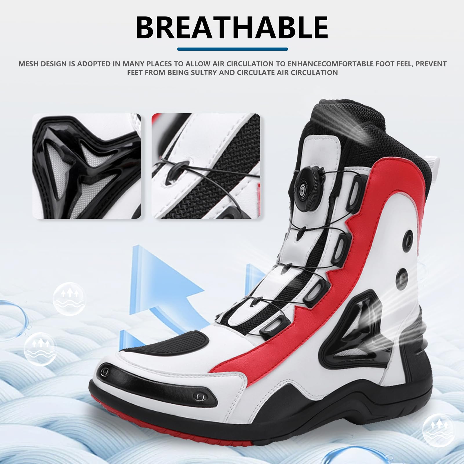 Moto Zapatos de Moto para Hombre Zapatos de Calle Reforzados Protección contra Golpes de Moto Suela Antideslizante Botas Deportivas cómodas para Carreras y Turismo