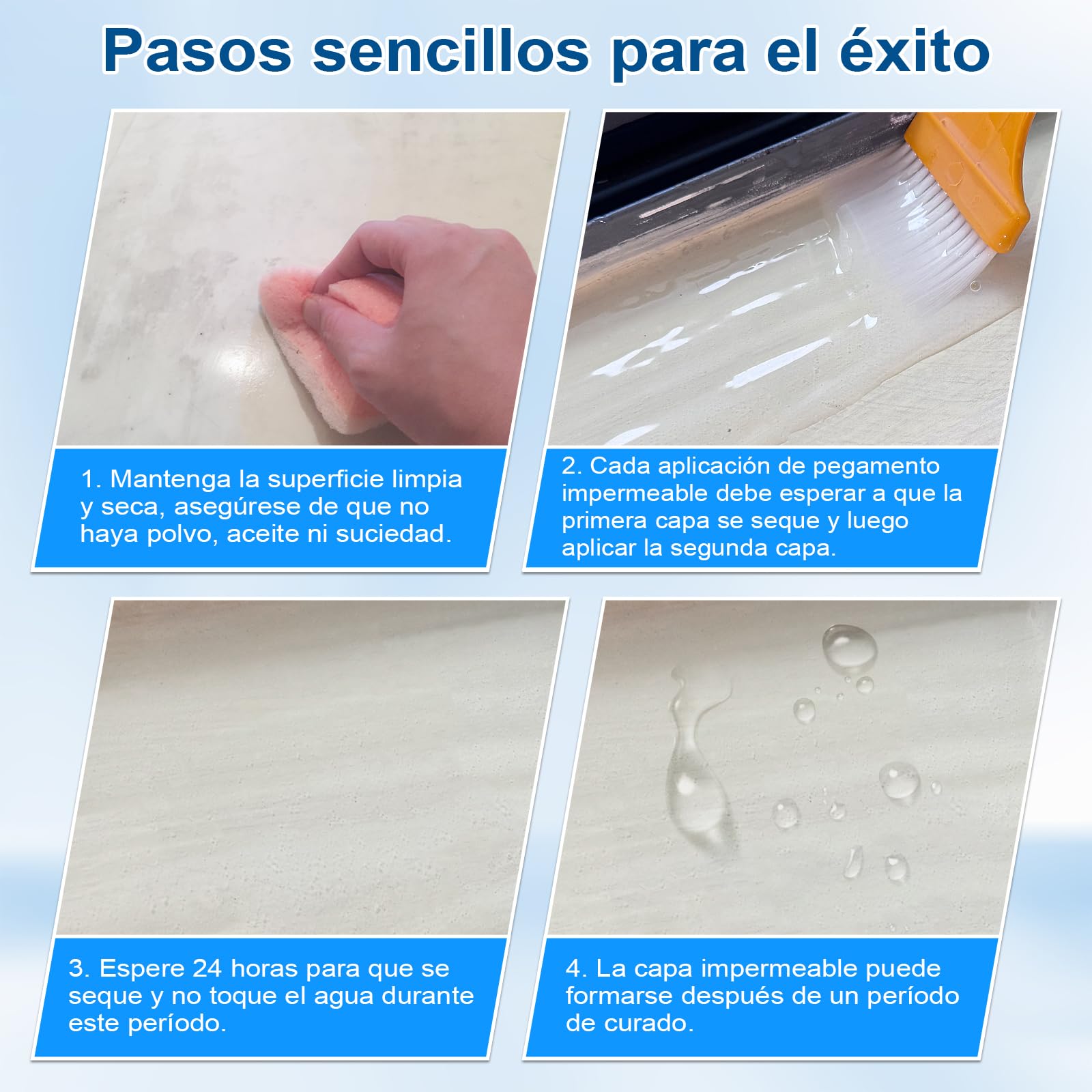 Impermeabilizante Transparente 1KG | Hidrofugante Invisible, Sellador Impermeable para Interiores y Exteriores | Reparación de Fugas en Baño, Inodoro, Tejado, Paredes, Azulejos