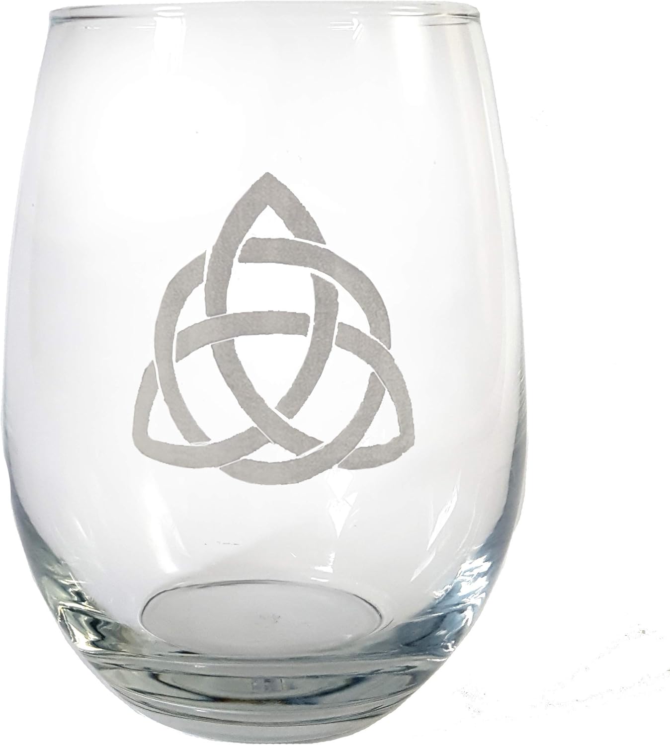 Celtic Trinity Knot Stemless Wine Glass, Engraved Personalization Included