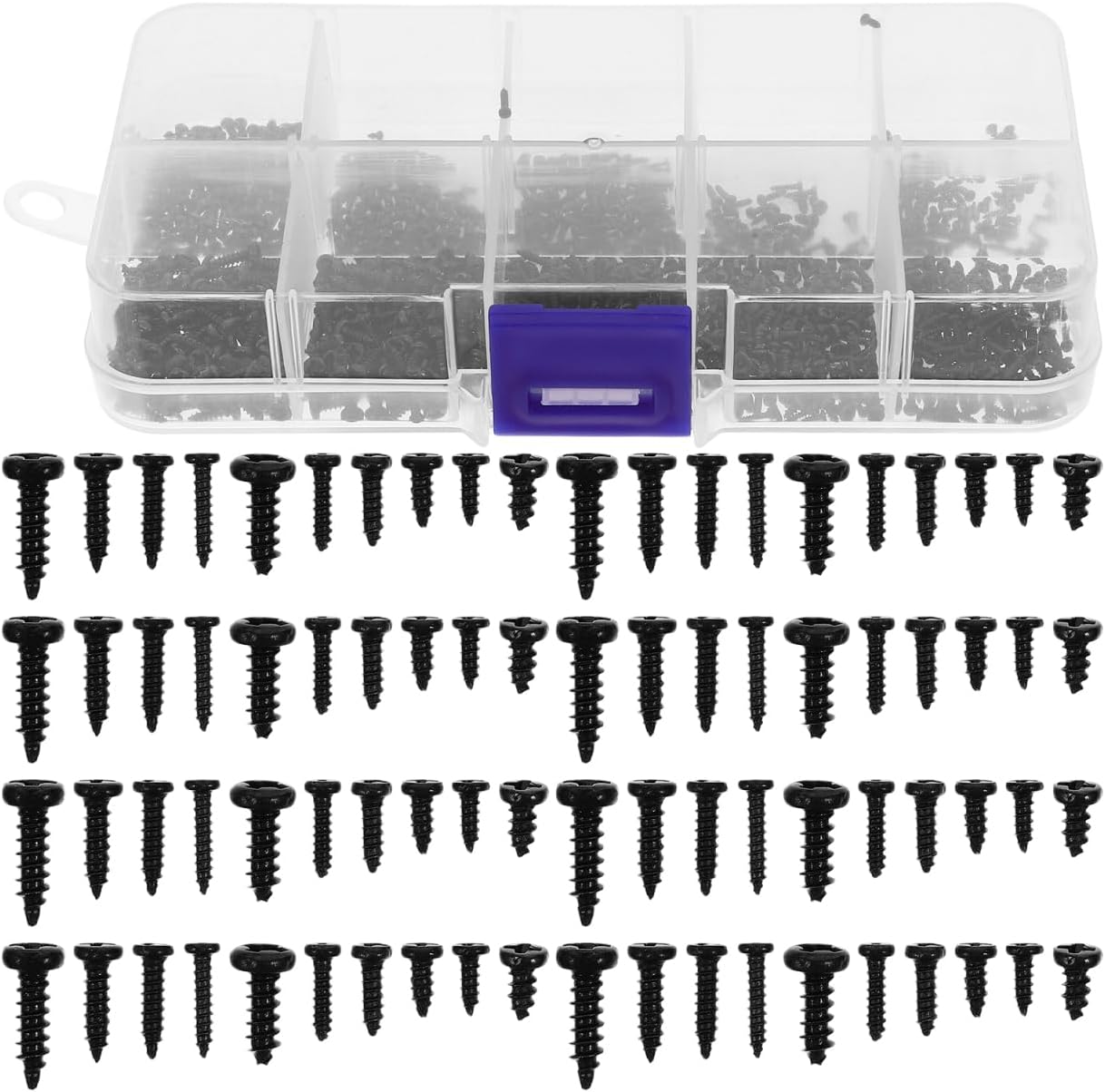 Boxed Small Screws Set 1000Pcs M1.3 M1.4 M1.5 Round Head Self-Tapping Screws for Electronics Repair and Machinery Fastening