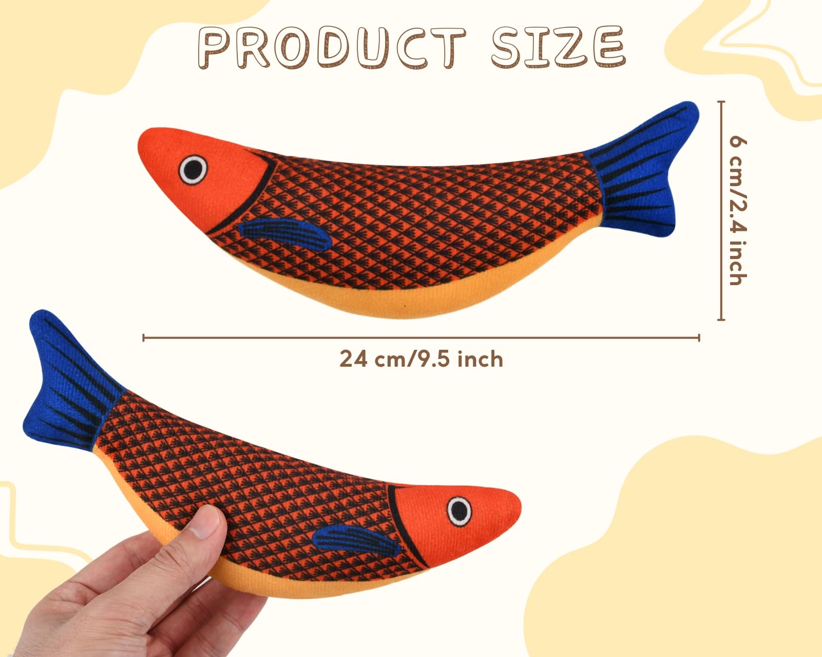 ds. distinctive style 3 Pack Catnip Cat Toys with Subtle Sound - Kicker & Interactive Fish Shapes for Kittens and Adult Cats - Image 2