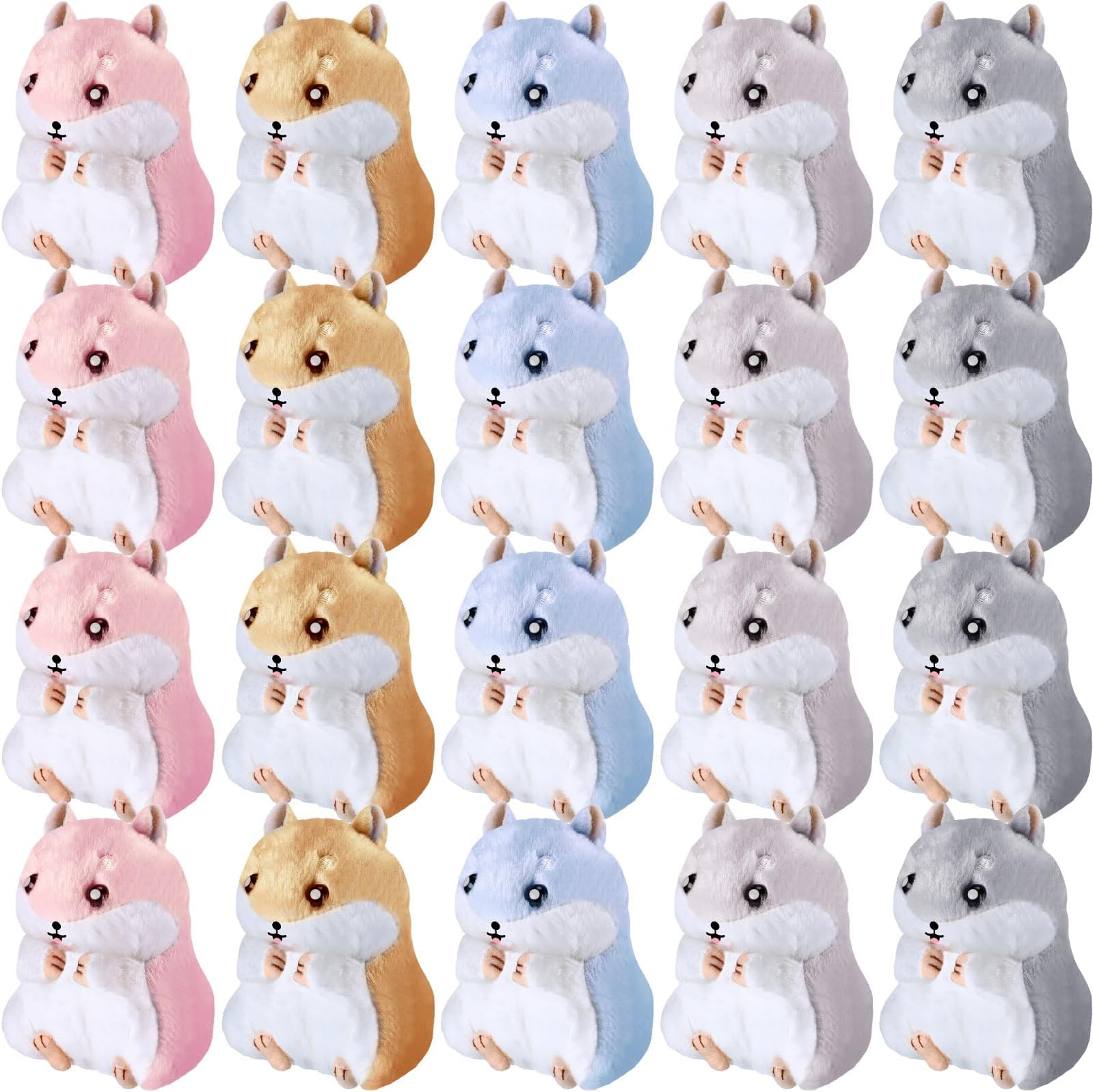 20 Pieces Small Hamster Plush Animals Cute Hamster Plush Stuffed Animal Small Stuffed Doll Keychain Key Holder Bag Pendant Party Favor for Kids Birthday Party Favors DIY Home Decor (Multicolor)