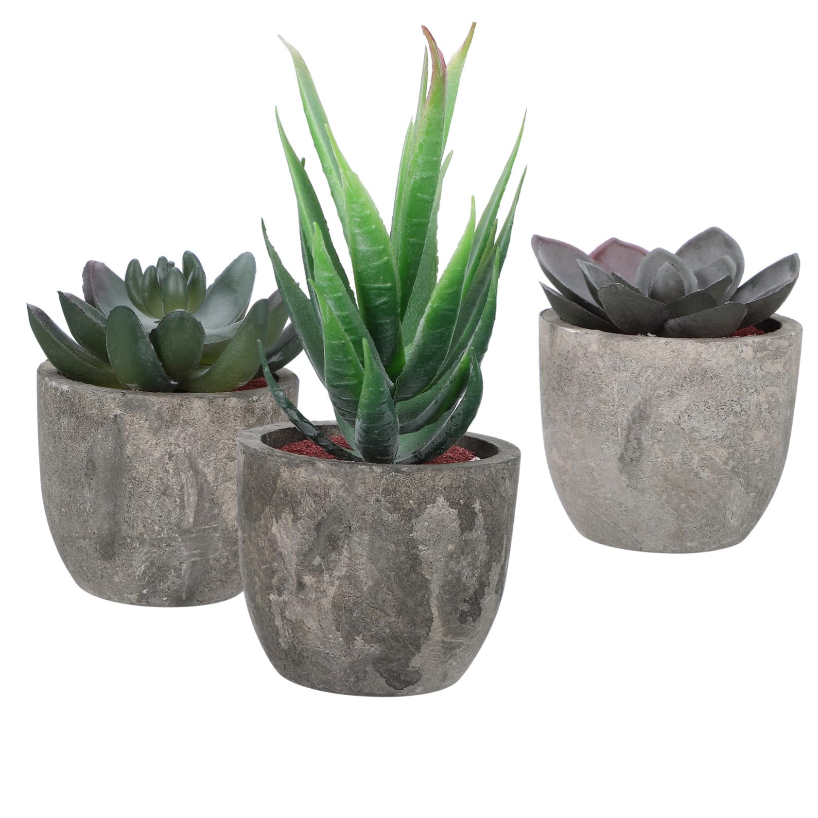 Cabilock Fake Succulent Plant Succulent Plants 3pcs Retro Artificial Succulents Plants Simulation Green Plants Fake Potted Bonsai with Pots for Home Office Decor Artificial Plants Plastic Succculent