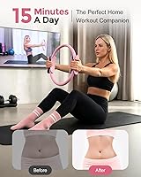 Vista 4 de Home Pilates Essentials Kit for Women, Magic Circle Pilates Equipment Ring and Ball Set, 6 Resistance Bands Workout Guide for 28 Day Pilates