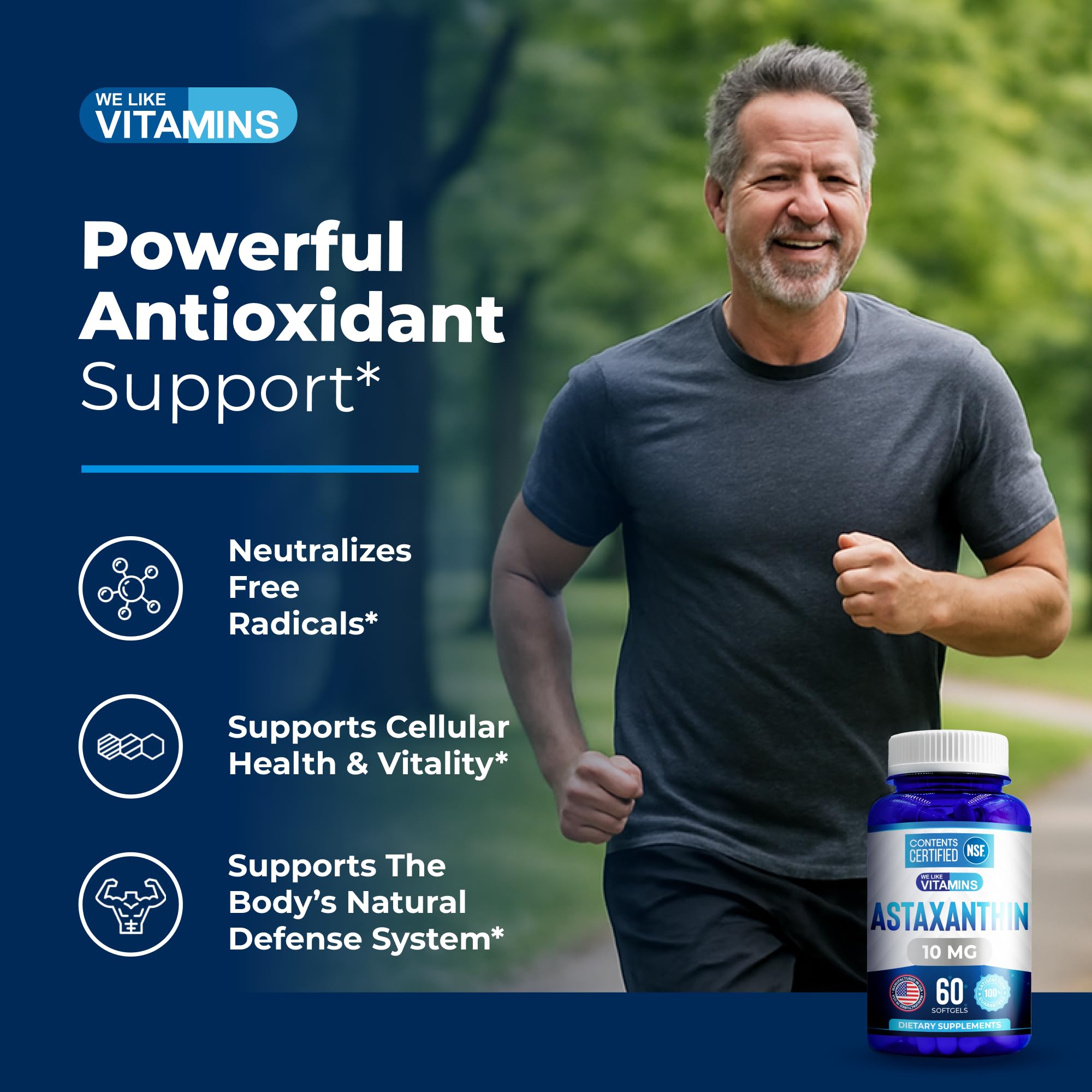 NSF Certified Astaxanthin Supplement - 10mg per Serving - 60 Softgels — Amazon image 4