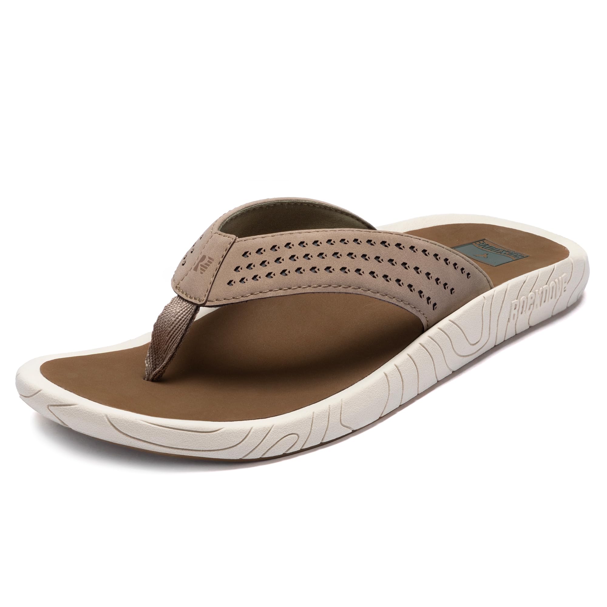 RockDove Herren Tide Beach Flip-Flops mit gepolstertem Fußgewölbe-Support – Zehensandalen für lässige Outdoor-Bekleidung