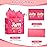 Powbrace 13 Pink Happy Birthday Gift Bag with Tissue Paper and Greeting Card for Party,Happy Birthday Gift Bag for Men Women,Gift Bags Medium size(2 PCS Pink Hot Stamping)