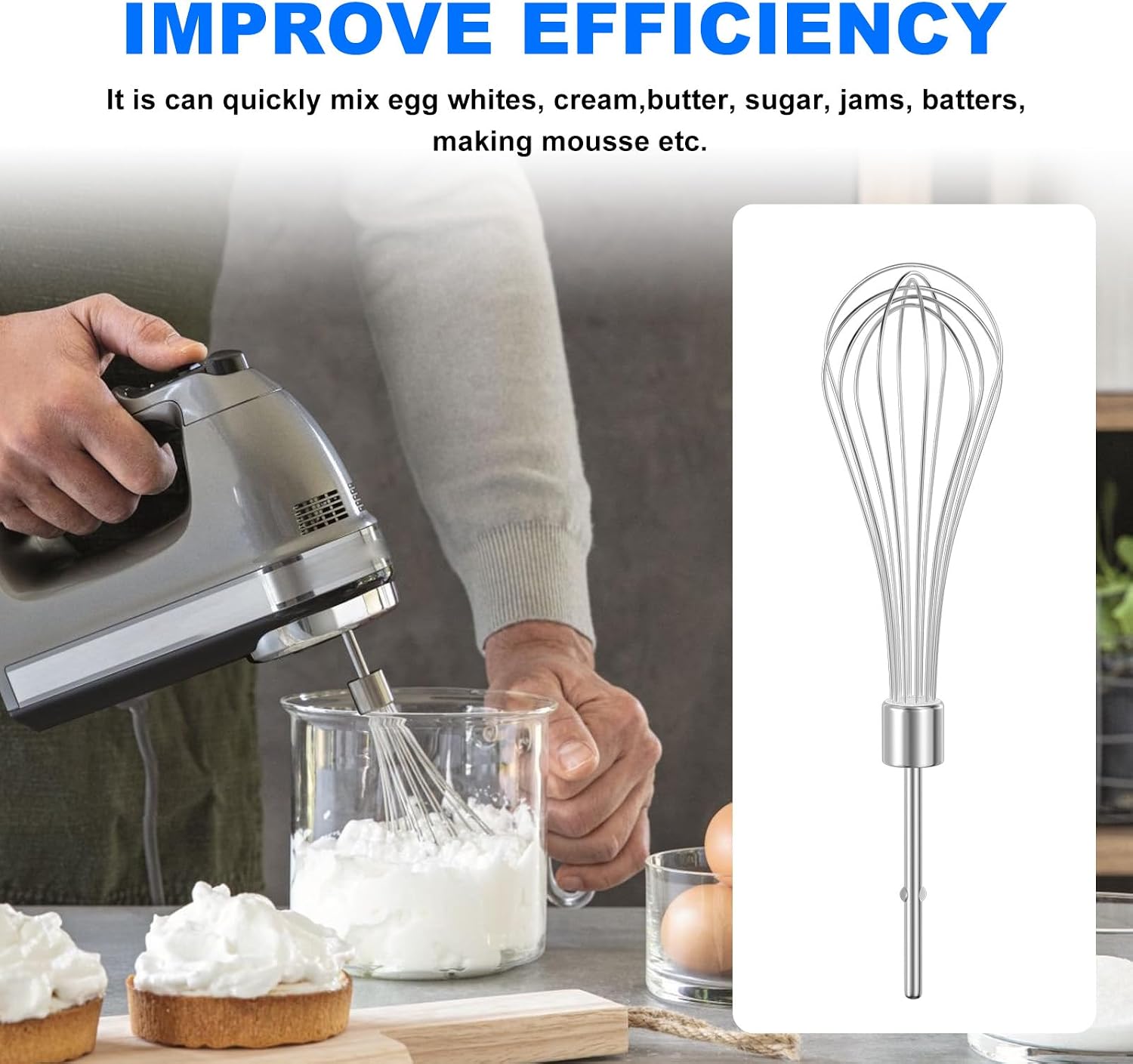 Kitchen Hand Mixer Whisk Attachments FOR KitchenAid Whisk KHMPW,KHM512BM