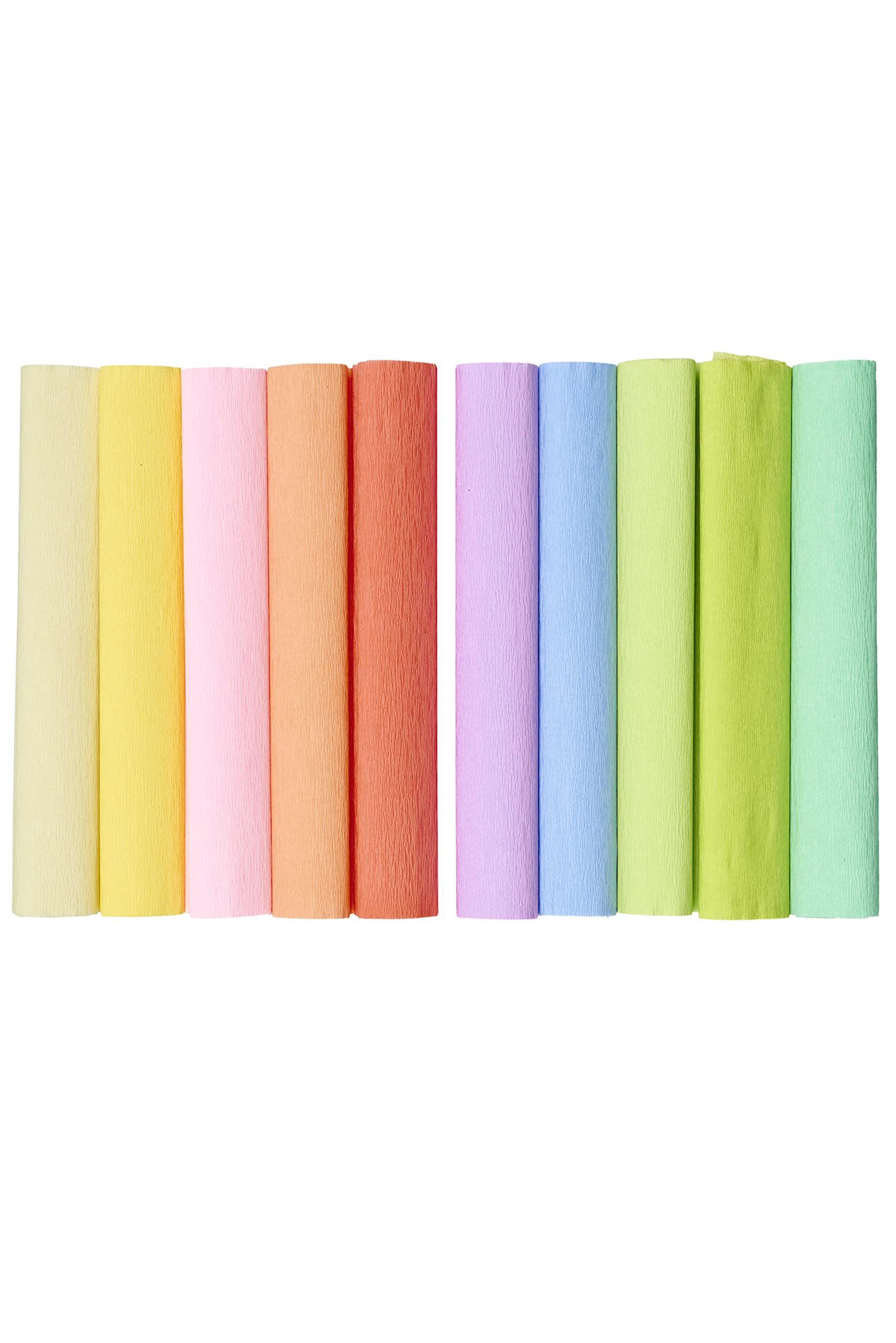 Crepe Paper 25 x 200 cm Pastel Colours Mix Pack of 10