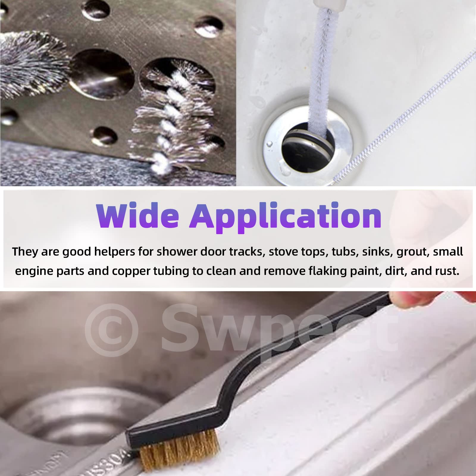 Swpeet Bore Wire Brush Kit - 24 Pcs Stainless Steel -5