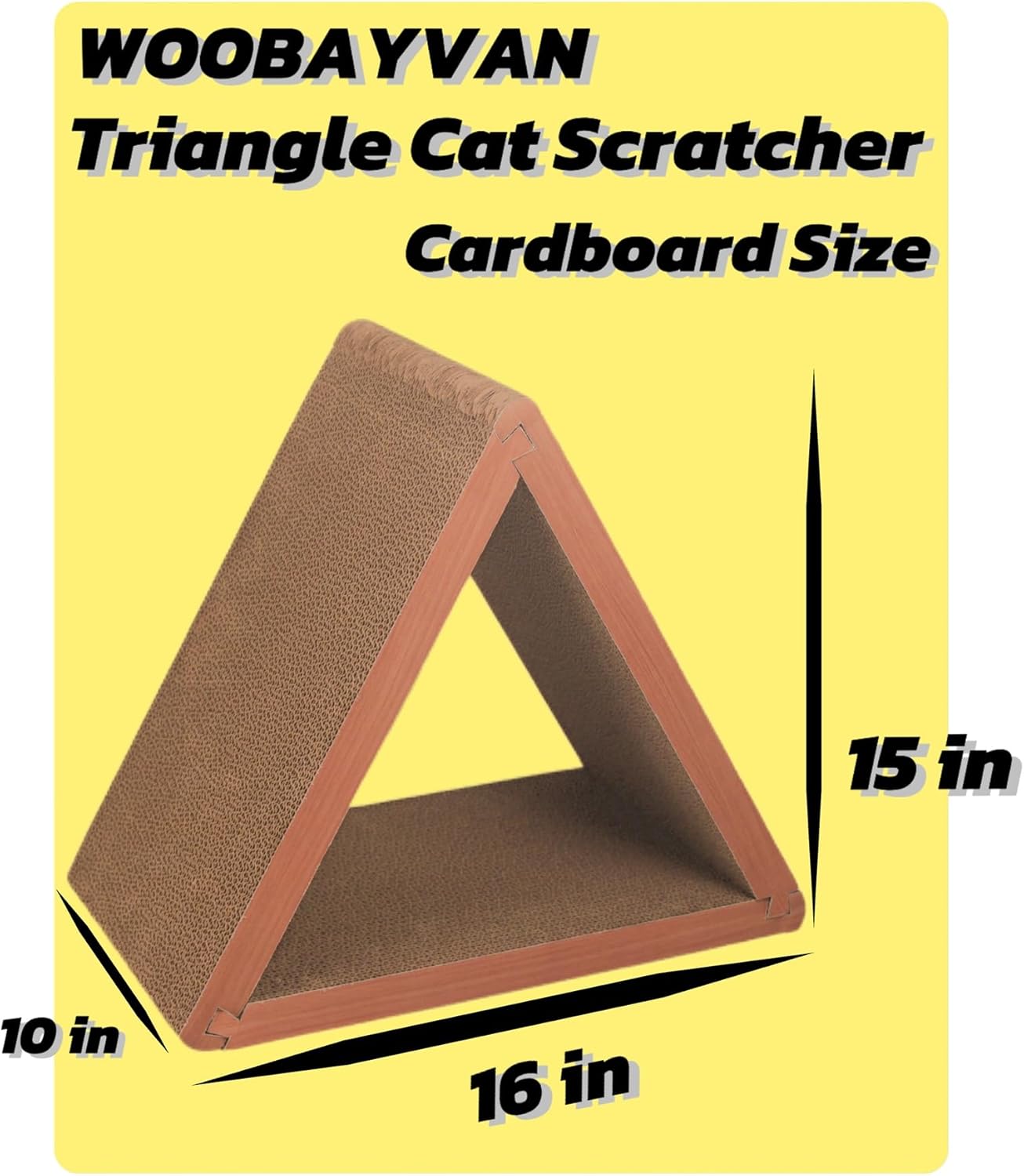 Cat Scratcher Cat Scratching Board - Foldable - Triangle, 6 Usable Sides Scratchers for Indoor Cats, Vertical Cat Scratch Pads(Pack of 3)