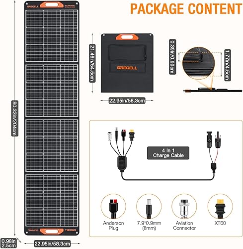 Miniatura 9 de Panel solar portátil de 200 W para generador de central eléctrica, kit de panel solar plegable flexible de 12 V24 V, cargador solar ligero de alta