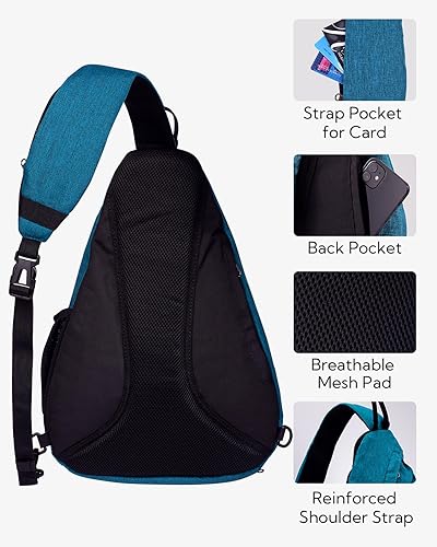 Miniatura 5 de WATERFLY - Mochila casual tipo bandolera, para llevar en el pecho, Azul, talla única