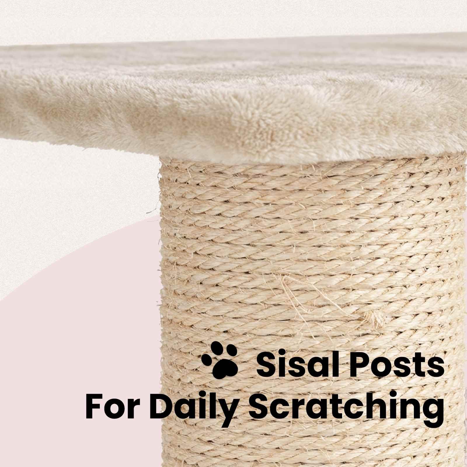 vidaXL Katzennbaum mit Sisal-Kratzsäulen Creme 180 cm