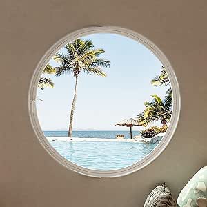 Amazon.com: 360° Rotatable Round Tempered Glass Shed Window Round ...