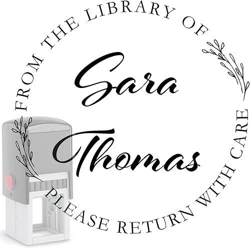 Sello de nombre de libro de biblioteca personalizado Ex Libris de The Library of Stamper Booklover Gift Please Return to This Belongs Custom (Libro