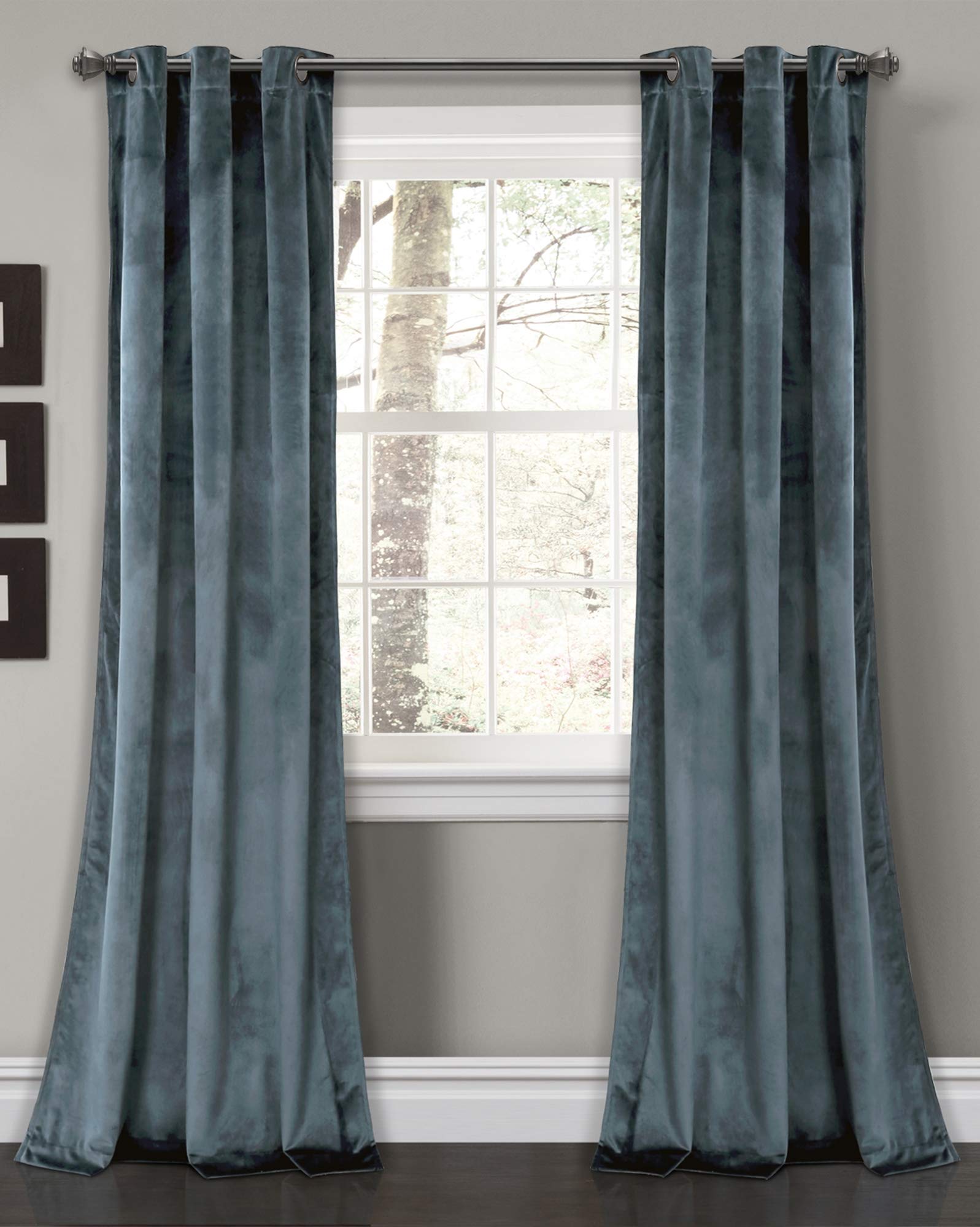 Lush Decor Room Darkening Window Curtain Panel Pair, Slate Blue, 84" x 38", W 38" x L 84" (2 Panels) - Image 2