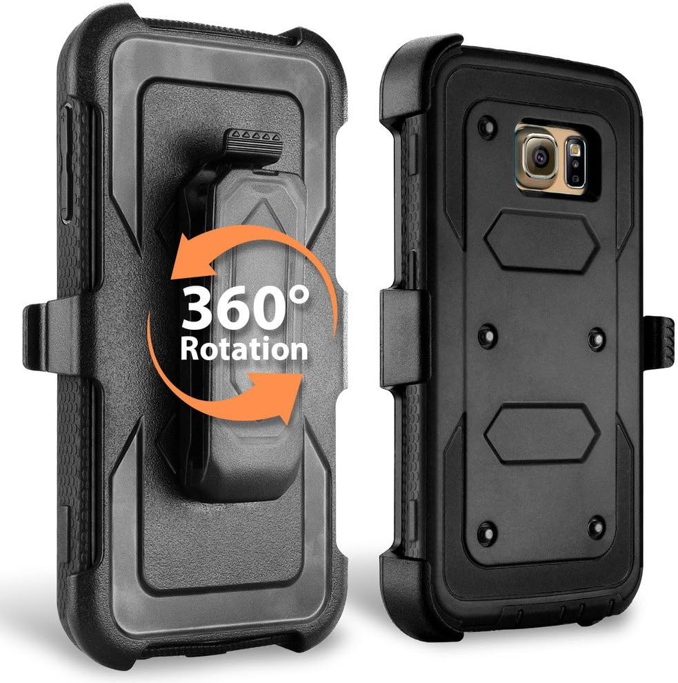 Galaxy S7 Edge case, Samcore Full body Protective Shock Reduction Belt Clip Case With Rugged Holster, WITHOUT Built in Screen Protector for Samsung Galaxy S7 Edge [BLACK]
