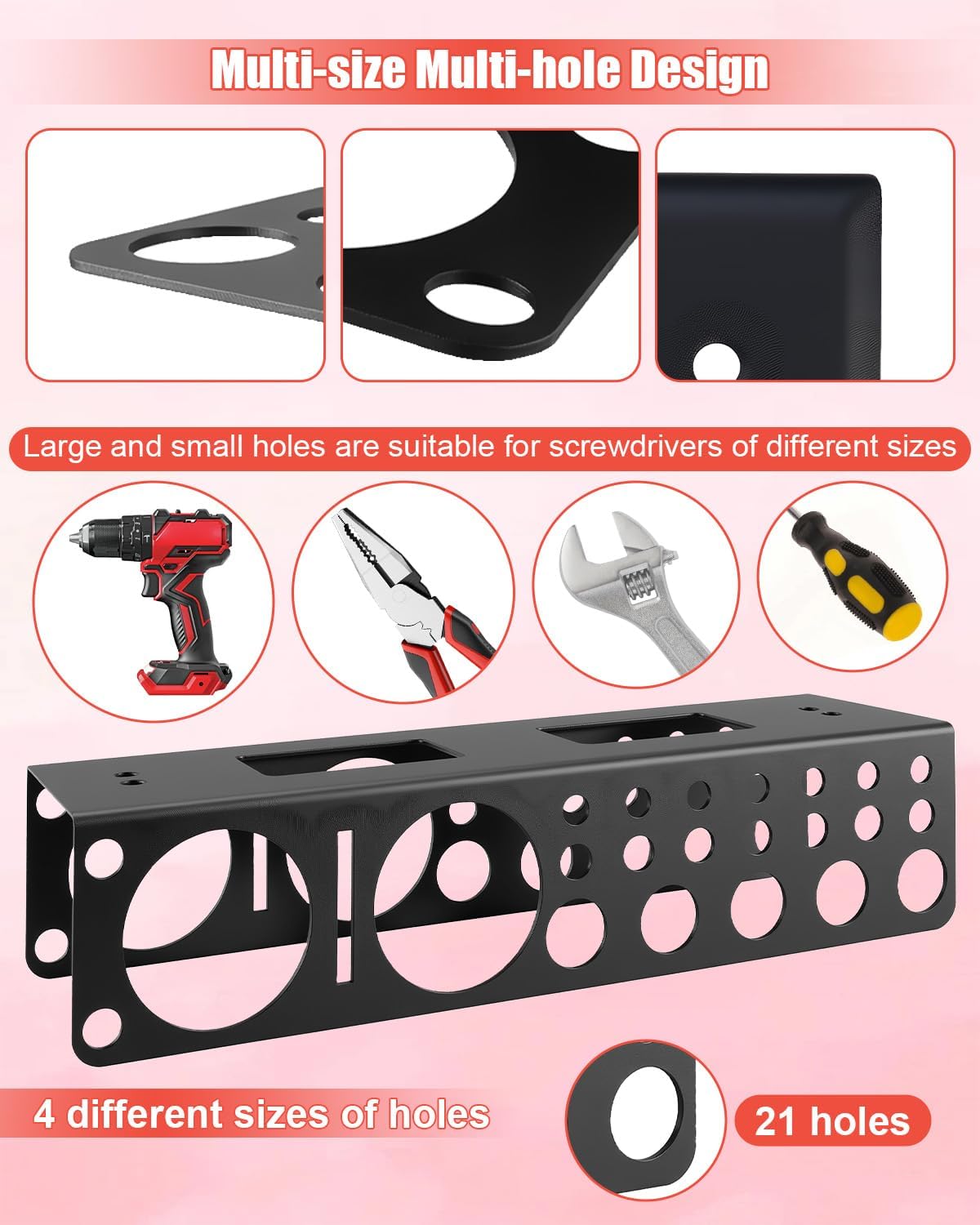Screwdriver Holder Compatible with Milwaukee Packout Toolbox, Wrench Storage Rack Heavy Duty Mount Pliers Organizer, Durable Wrench Tool Organizer for Screwdrivers Pliers Drills Tools, 1 Pack