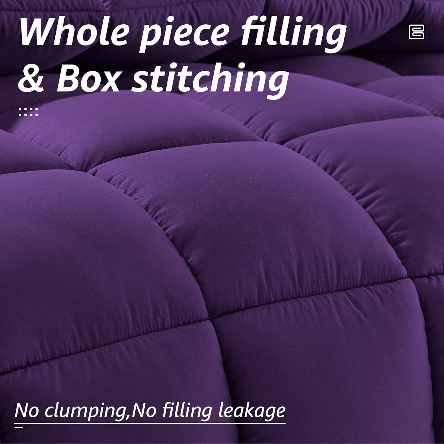 hyleory all season full size bed comforter - cooling down alternative quilted duvet insert with corner tabs - winter warm - machine washable - purple full?82*86? purple